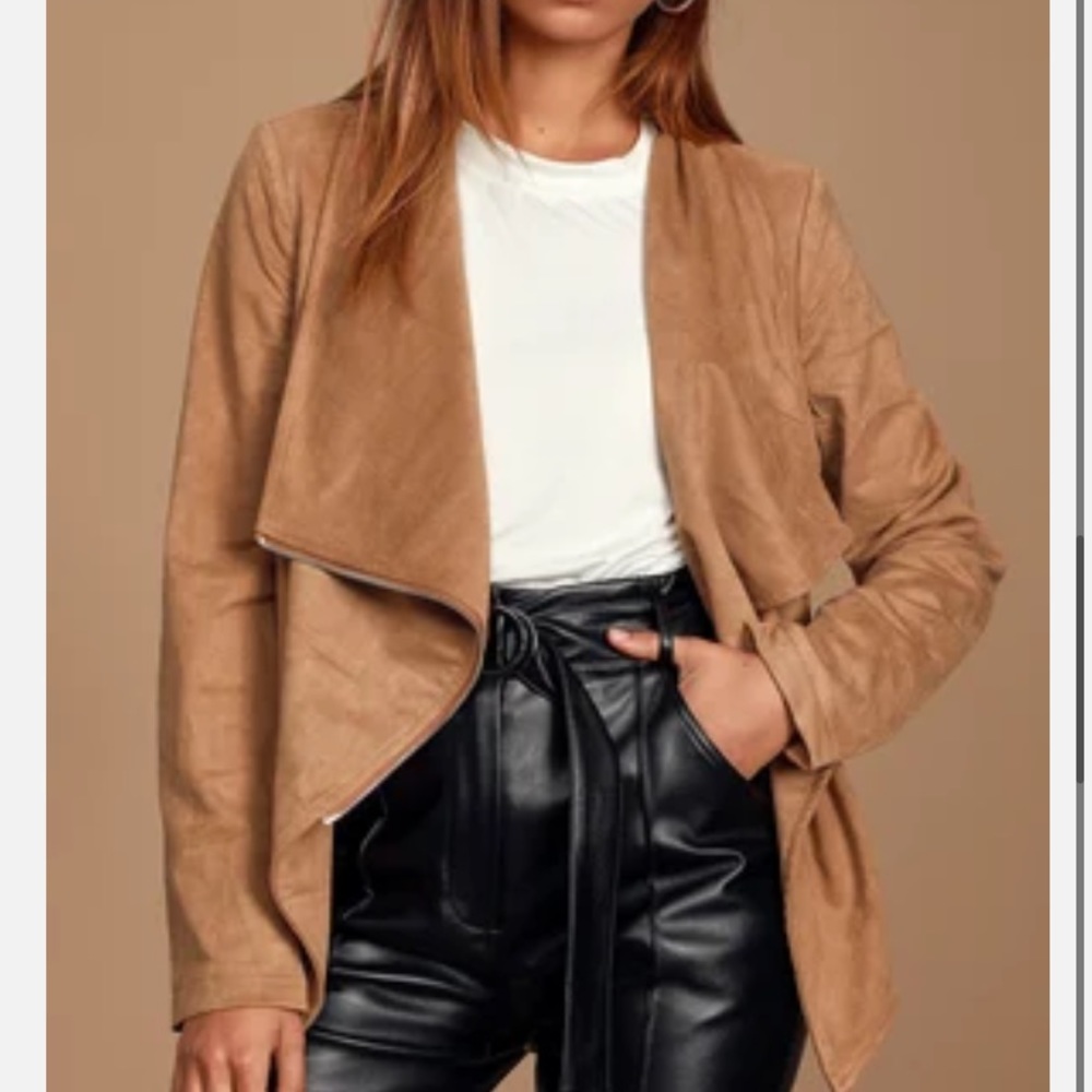 Lulu’s Tan Vegan Suede Jacket